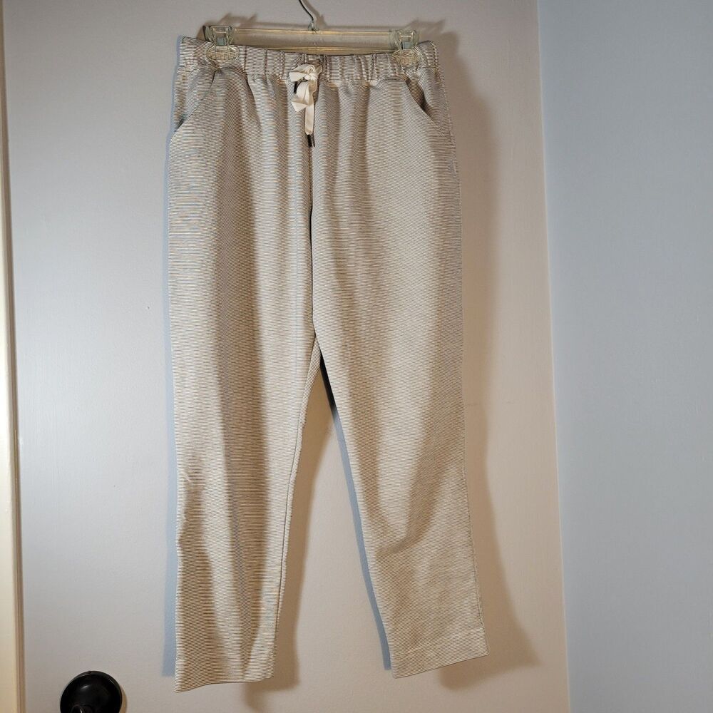 Scorpio Sol Striped Casual Pants Elastic waist Drawstring size M